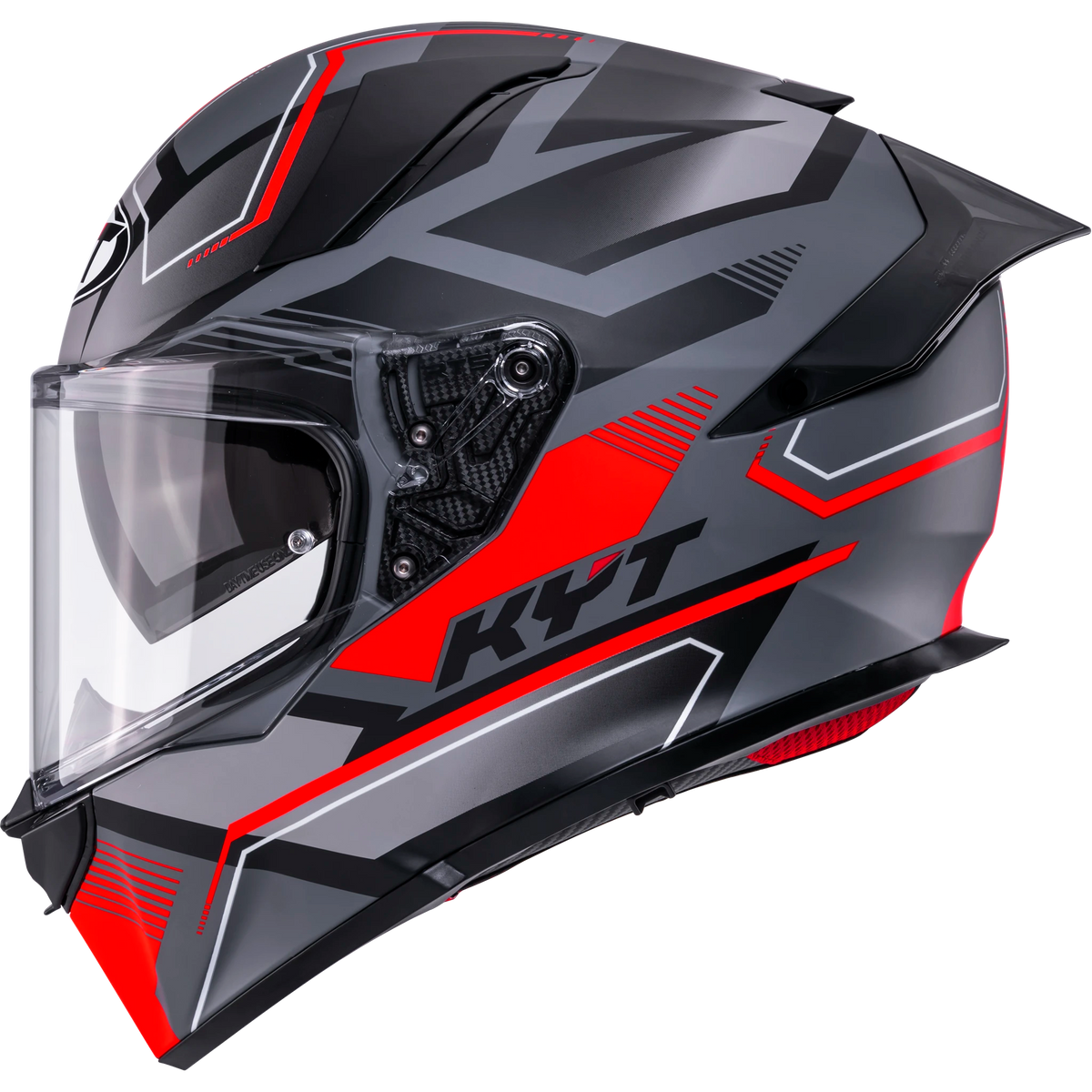 Left View of KYT R2R Parsec Matte GRL Grey Motorcycle Helmet