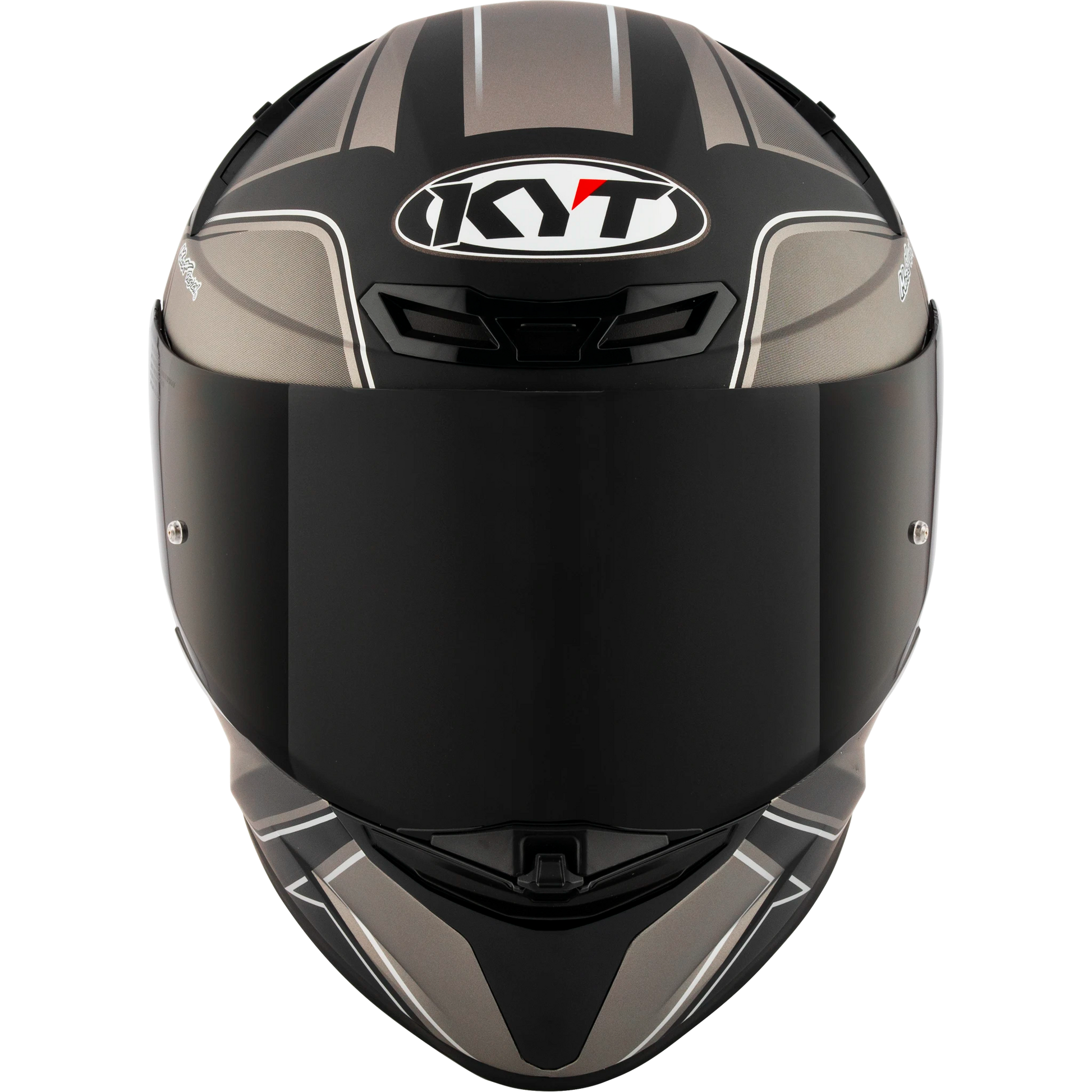 Front View of KYT TT-REVO Tourist Matte Cool Grey Motorcycle Helmet