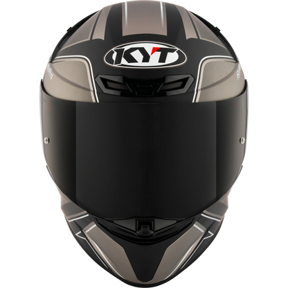 Front View of KYT TT-REVO Tourist Matte Cool Grey Motorcycle Helmet