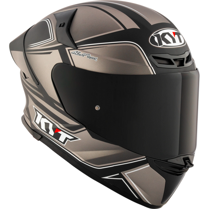 Front Right Quarter View of KYT TT-REVO Tourist Matte Cool Grey Motorcycle Helmet