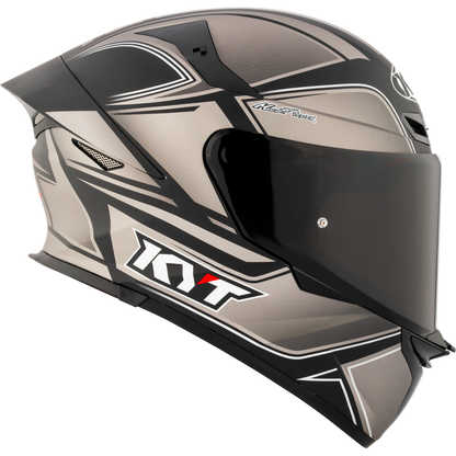Right Side View of KYT TT-REVO Tourist Matte Cool Grey Motorcycle Helmet