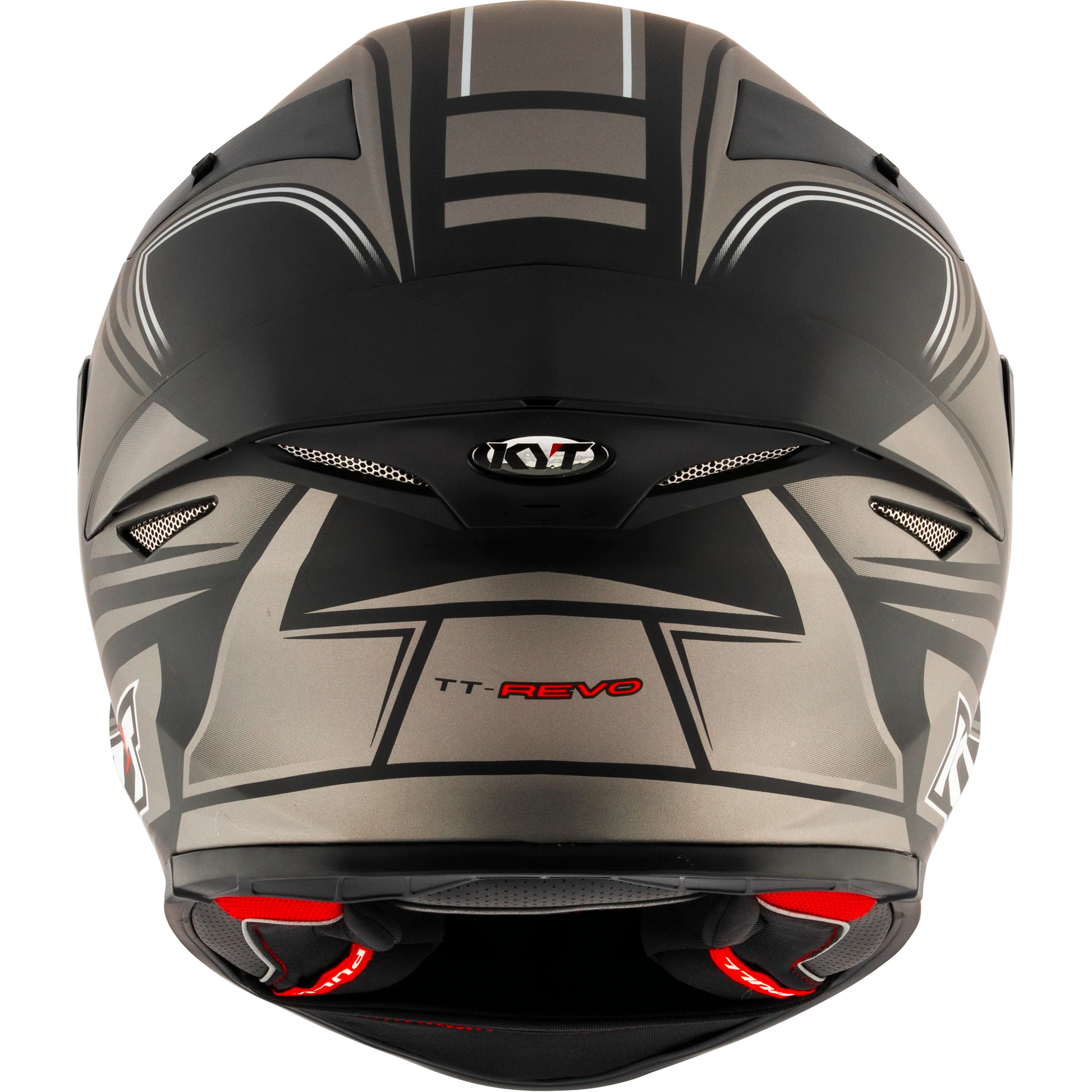 Rear View of KYT TT-REVO Tourist Matte Cool Grey Motorcycle Helmet