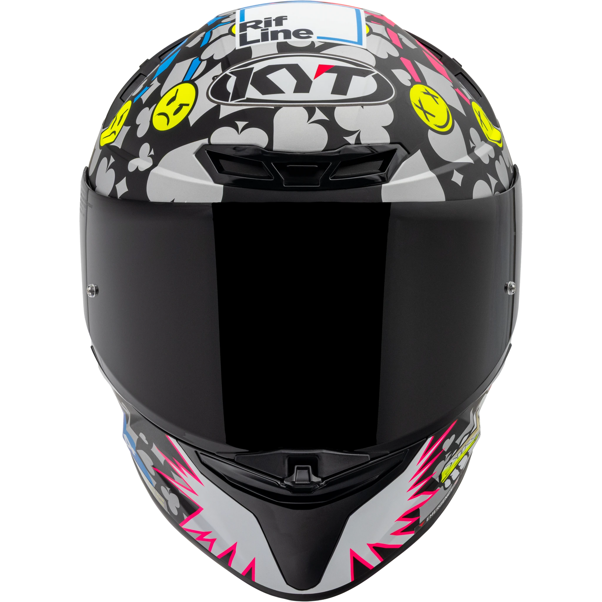Front View of KYT TT-REVO Riccardo Rossi 2022 Replica Motorcycle Helmet