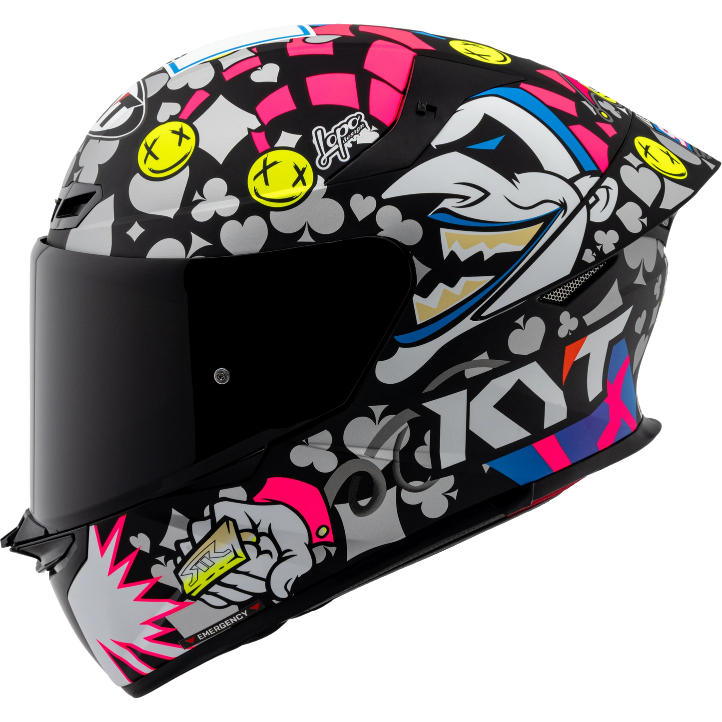 Left Side View of KYT TT-REVO Riccardo Rossi 2022 Replica Motorcycle Helmet