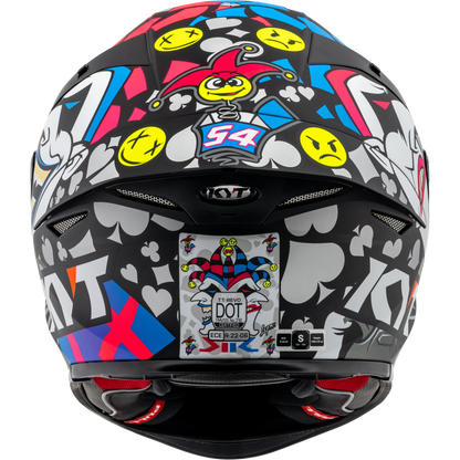 Rear View of KYT TT-REVO Riccardo Rossi 2022 Replica Motorcycle Helmet