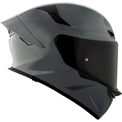 Right Side View of KYT TT-REVO motorcycle helmet in GRL Grey