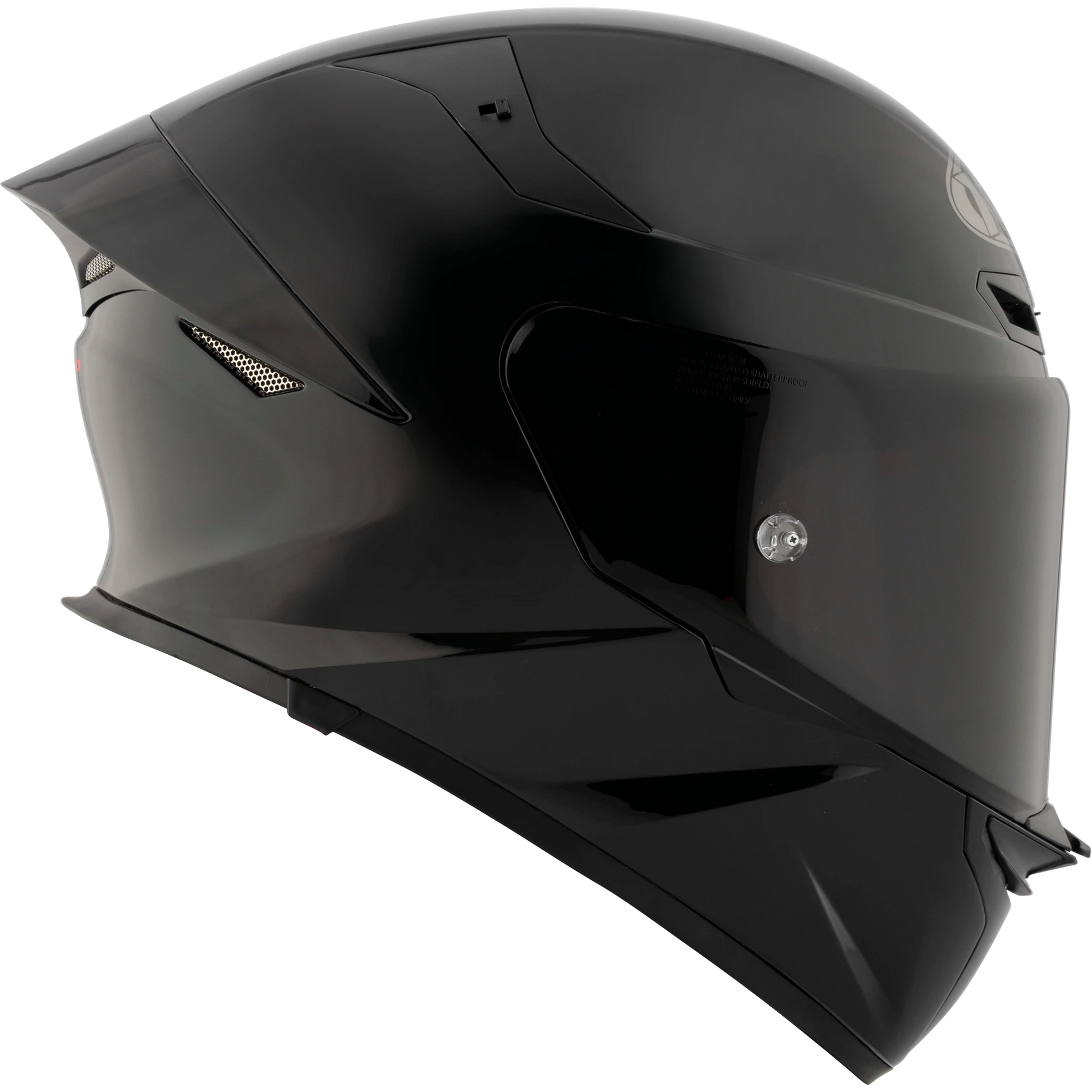 Right Side View of KYT TT-REVO motorcycle helmet in Plain Black