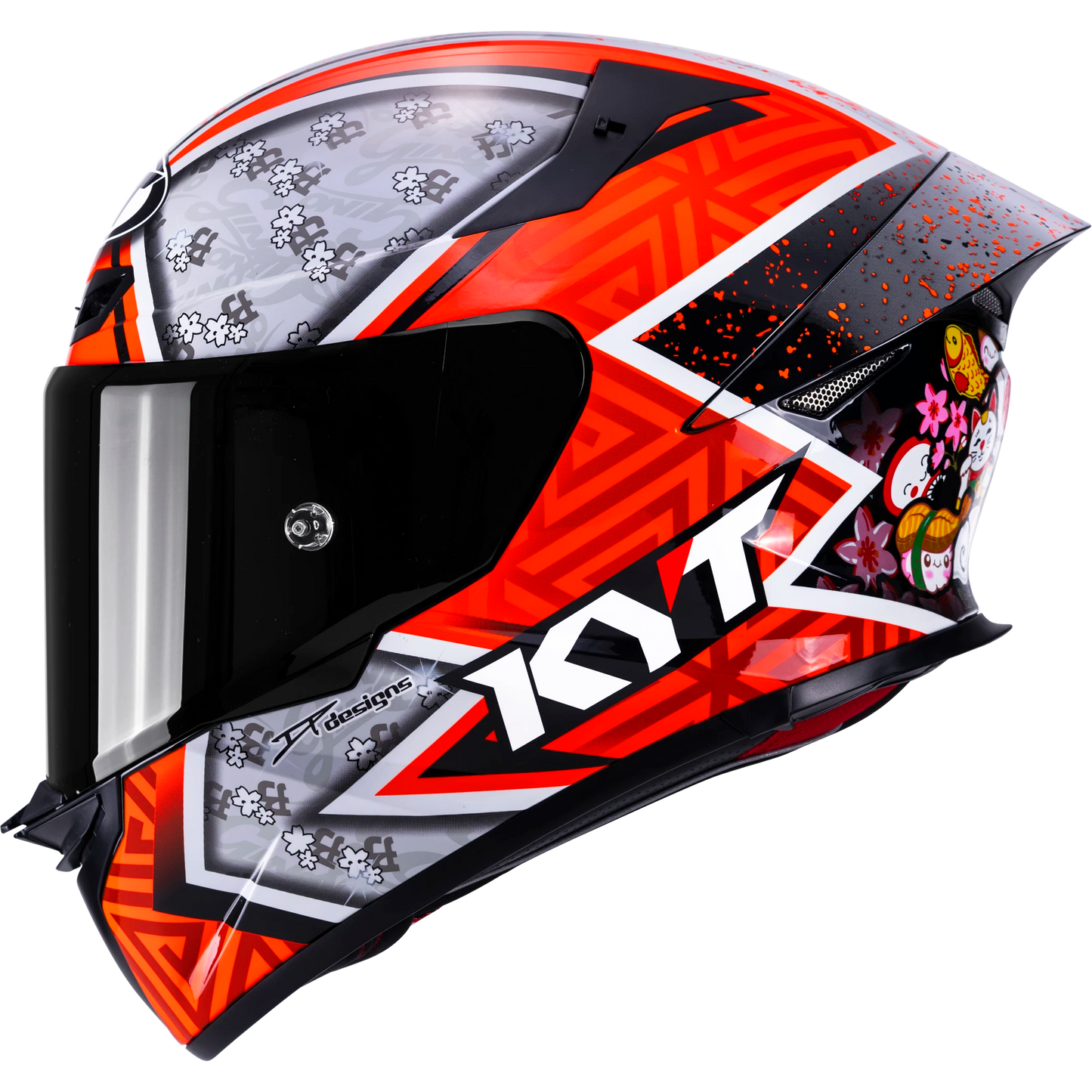 Left Side View of KYT TT-REVO Gino Rea Replica Motorcycle Helmet
